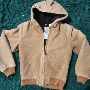 Carhartt Tan Hooded Active Jacket Youth 10-12